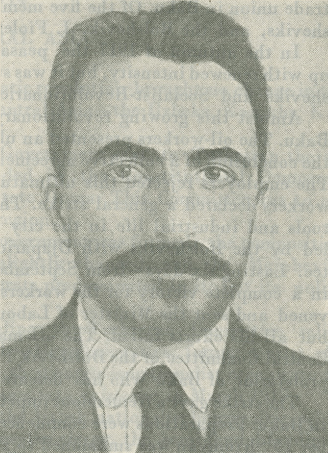 Illustrated portrait of A. Djaparidze